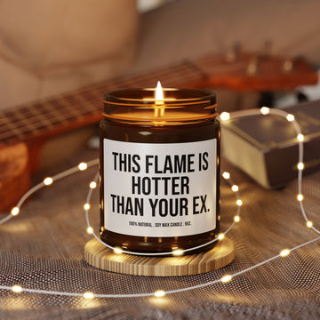 Hotter Than Ex Candle, Scented Soy Candle (9oz. Amber Jar). Funny Candles, Funny Gift for Her, Candles Gift, Humor Candle