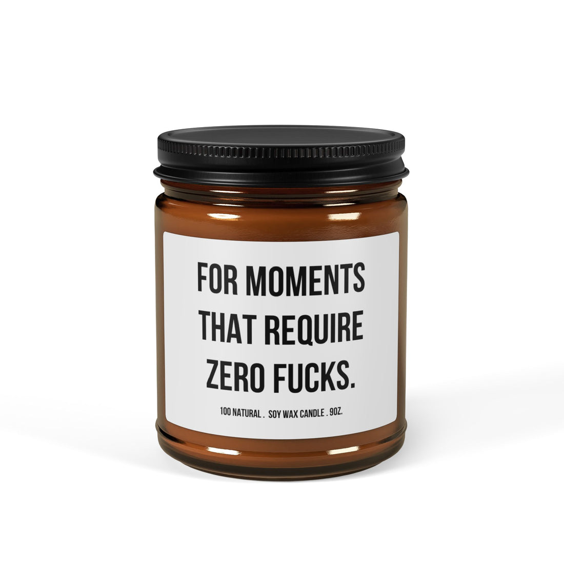 Zero Fucks Candle, Soy Wax Candle (9oz. Amber Jar) Funny Candle, Funny candle for her, candle gift, Humor Candle