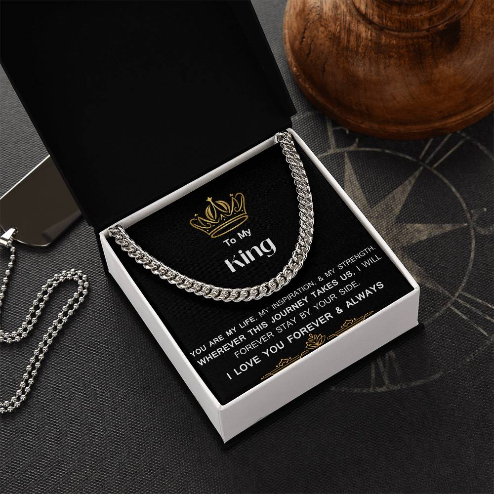 To My King Cuban Link Necklace Valentine's Day Soulmate Anniversary