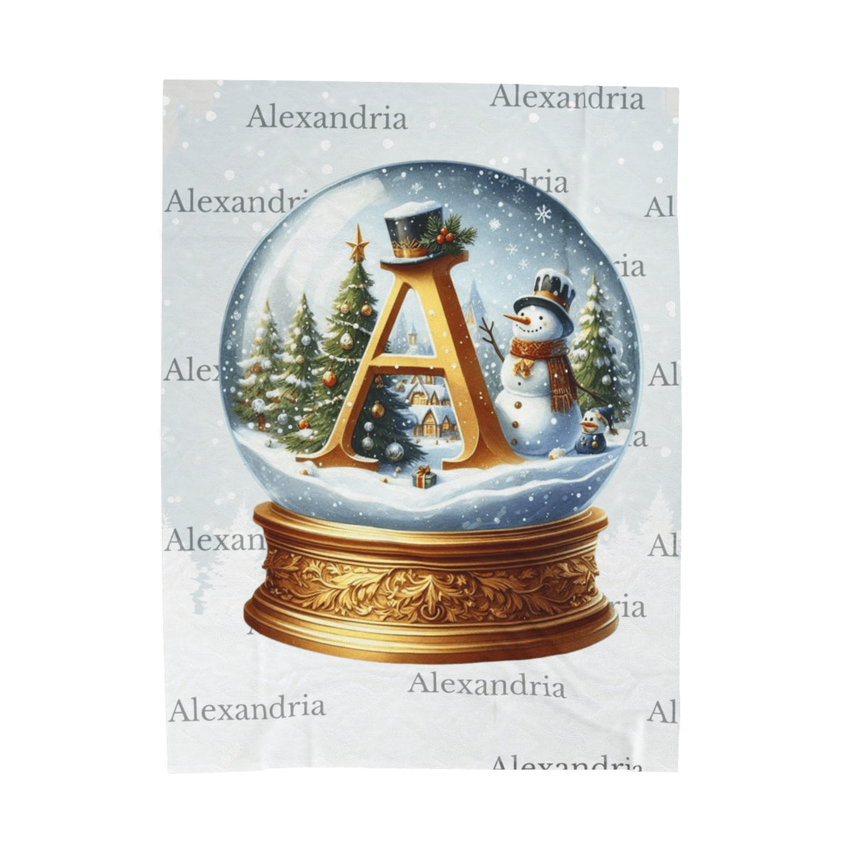 Personalized Alphabet Holiday Snow Globe Blanket, Personalized Gift, Alphabet Holiday Blanket, Christmas Gift, Snow Globe, Cozy Blanket, Cozy Gift. Christmas Blanket, Kids Christmas Blanket, Kids Holiday Blanket, Kids Holiday Gift, Kids Personalized